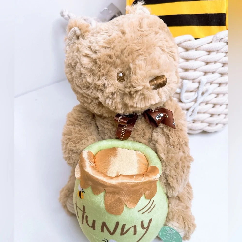 Hunny Bear Bee Diaper Cake with Sunflower Accents, Baby Shower Gift